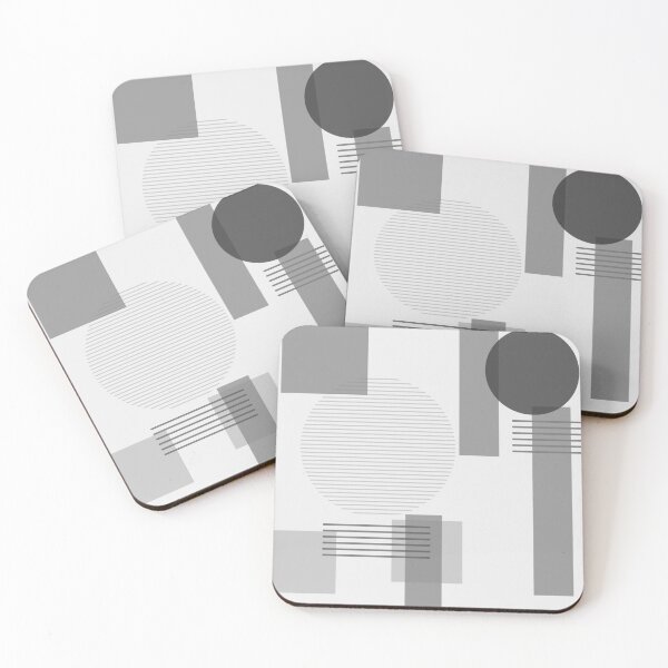 Item preview, Black and White Tones Squares and Circles, Greyscale designed and sold by CoffeeWires.