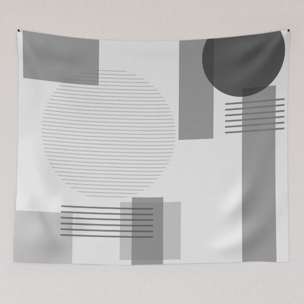 Item preview, Black and White Tones Squares and Circles, Greyscale designed and sold by CoffeeWires.