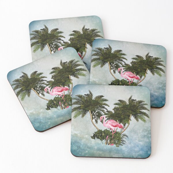 Item preview, Wonderful flamingo with palm trees designed and sold by nicky2342.