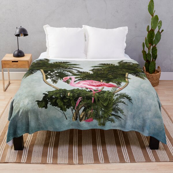 Item preview, Wonderful flamingo with palm trees designed and sold by nicky2342.