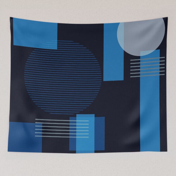 Item preview, Black and Blue Tones Squares and Circles designed and sold by CoffeeWires.