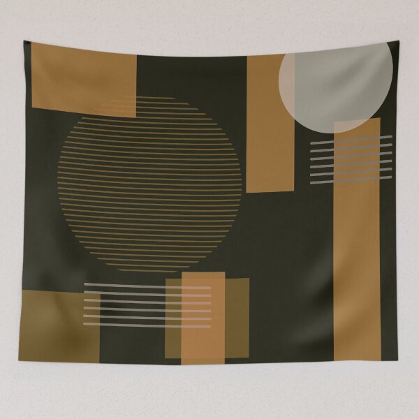 Item preview, Black and Tan Tones Squares and Circles designed and sold by CoffeeWires.