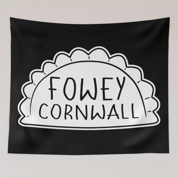 Item preview, Fowey Cornwall England UK Cornish Pasty White Black designed and sold by cashewdays.