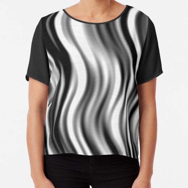 Wavy Zebra by Julie Everhart Chiffon Top