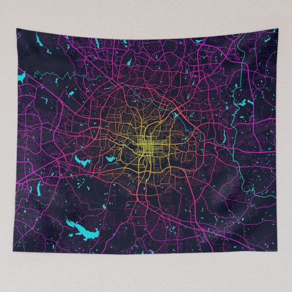 Item preview, Raleigh City Map of North Carolina, USA - Neon designed and sold by deMAP.