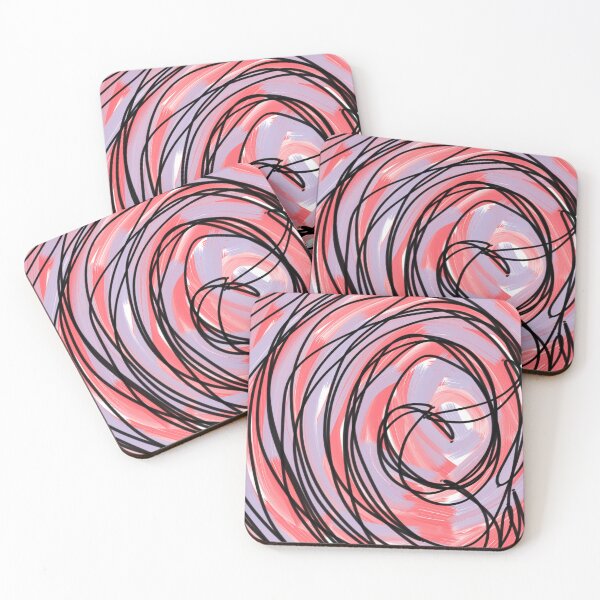 Item preview, Abstract Purple Red Swirl One Line Art designed and sold by Drawn By Hand Designs.