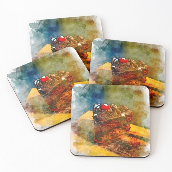 Item preview, Chocolate cake. Still life. Digital watercolor painting designed and sold by Vivid Studio.