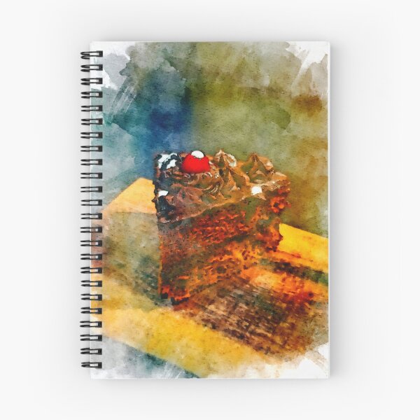 Item preview, Chocolate cake. Still life. Digital watercolor painting designed and sold by Vivid Studio.