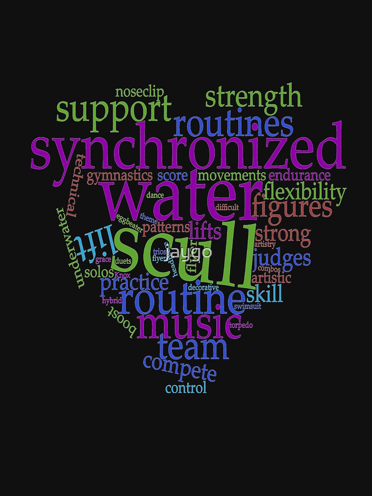 "Synchronized Swimming Word Cloud Design" Tshirt for Sale by jaygo
