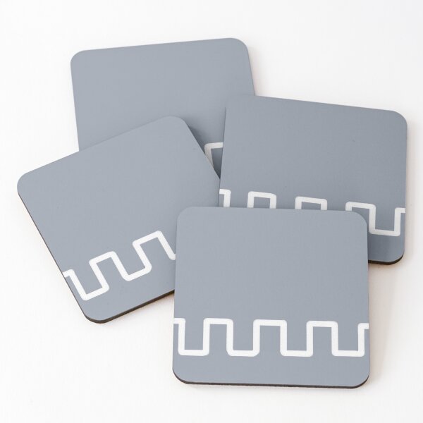Item preview, Square Zig Zag Border on Stone Blue Color designed and sold by ArtforDailyLife.