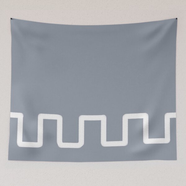 Item preview, Square Zig Zag Border on Stone Blue Color designed and sold by ArtforDailyLife.