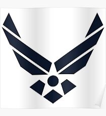 United States Air Force Logo, Blue Poster