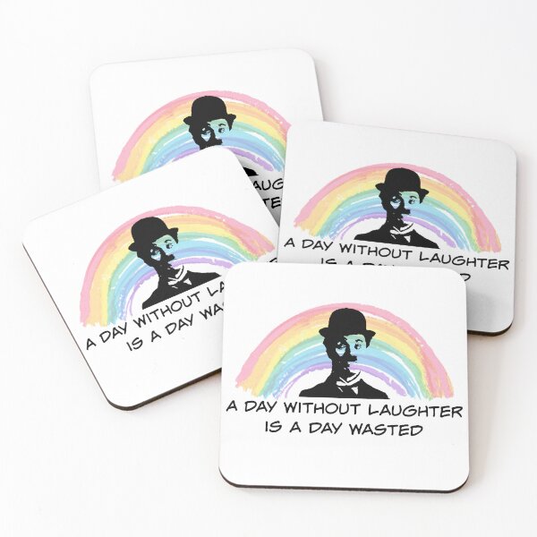 Item preview, Charlie Chaplain A day Without Laughter Quote Rainbow colors designed and sold by SGNorton.