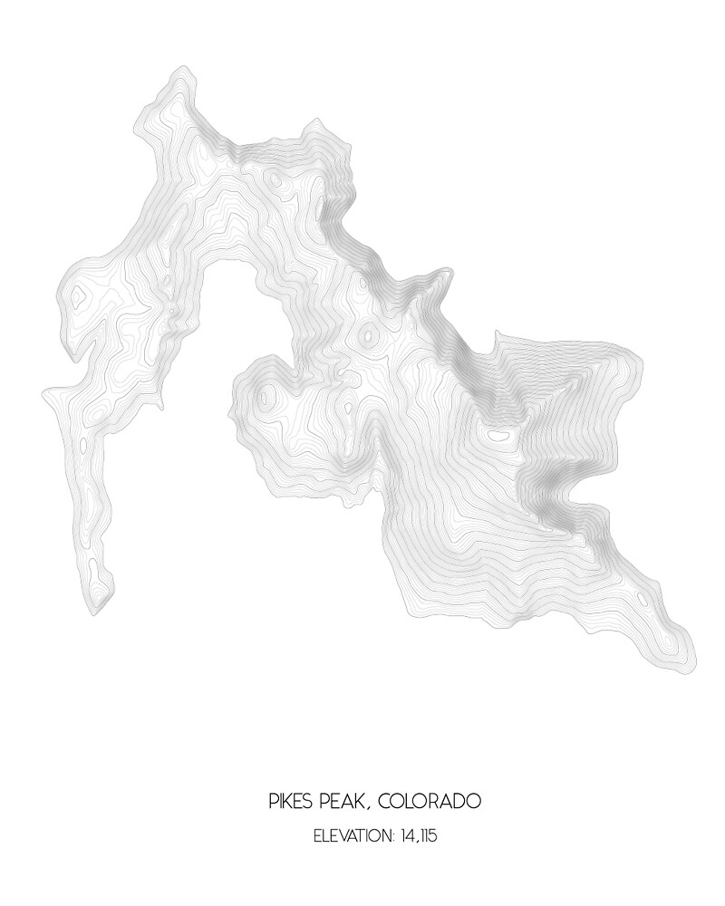 Pikes Peak Topographic Map Pikes Peak Colorado Topographic Map Art" By Cotopo | Redbubble