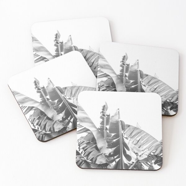 Item preview, Black and White Banana Palm Tree Leaves | Tropical Photography designed and sold by ppolecho.