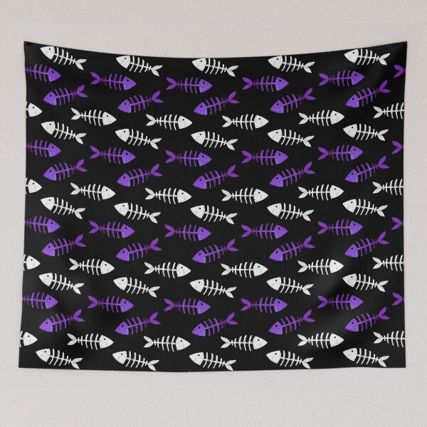 Item preview, Fish Bones Skeleton Fossils (Purple) designed and sold by murkyswamp.