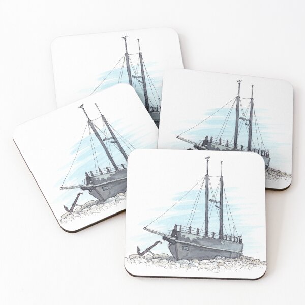 Item preview, Hokitika Tambo Memorial Ship Watercolour designed and sold by Tom Napper Design.