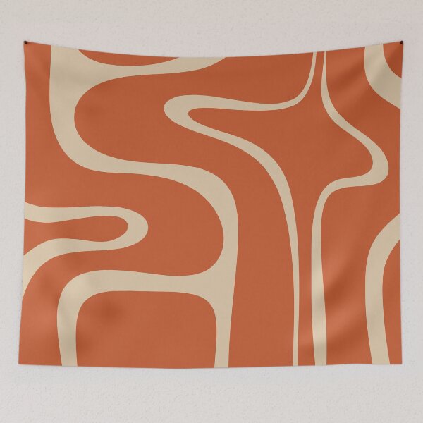 Item preview, Copacetic Retro Abstract in Mid Mod Burnt Orange and Beige designed and sold by kierkegaard.
