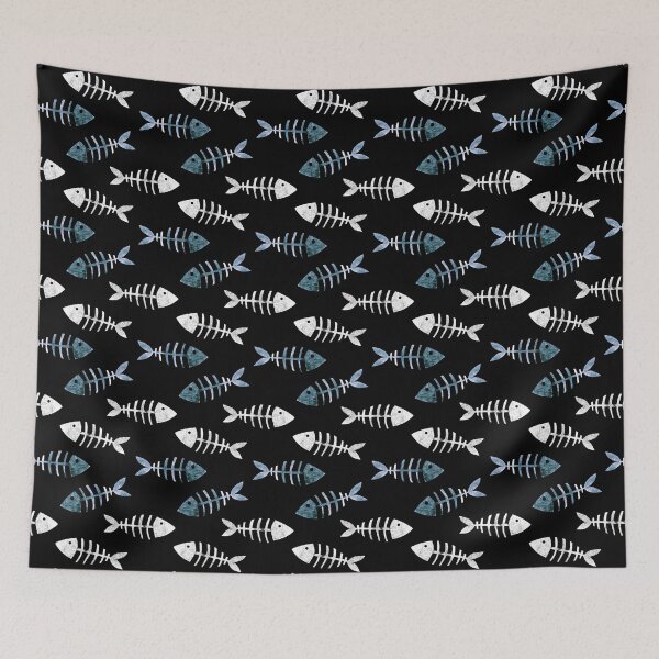 Item preview, Fish Bones Skeleton Fossils (Gray) designed and sold by murkyswamp.