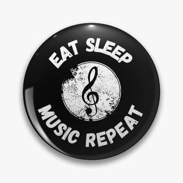 Item preview, Eat Sleep Music Repeat Treble Clef Distressed Grunge Effect In Black designed and sold by LuckyKermit.