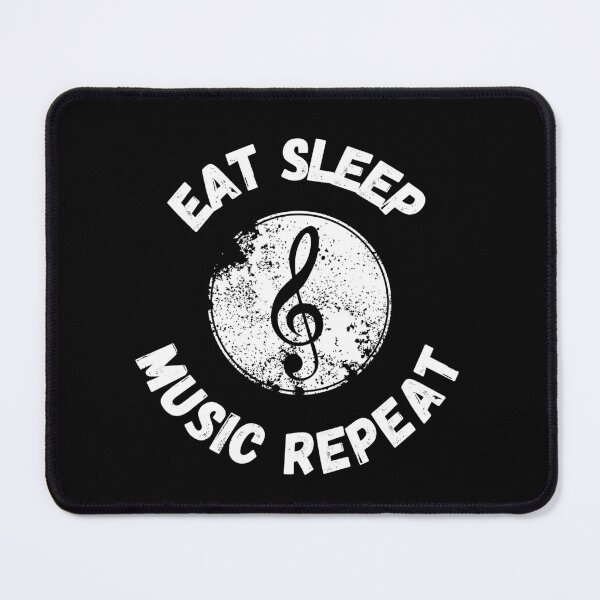 Item preview, Eat Sleep Music Repeat Treble Clef Distressed Grunge Effect In Black designed and sold by LuckyKermit.