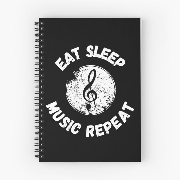 Item preview, Eat Sleep Music Repeat Treble Clef Distressed Grunge Effect In Black designed and sold by LuckyKermit.