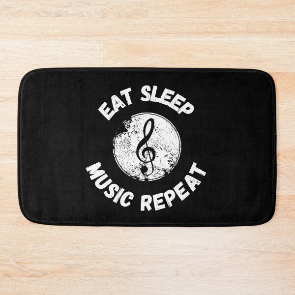 Item preview, Eat Sleep Music Repeat Treble Clef Distressed Grunge Effect In Black designed and sold by LuckyKermit.