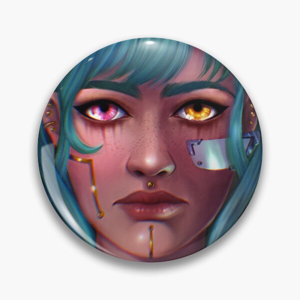 Item preview, Blue - goth cyberpunk girl designed and sold by CuriosumArt.