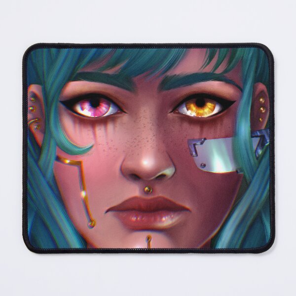 Item preview, Blue - goth cyberpunk girl designed and sold by CuriosumArt.