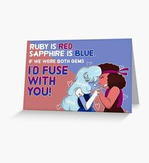 Steven Universe Ruby and Sapphire Valentine Greeting Card