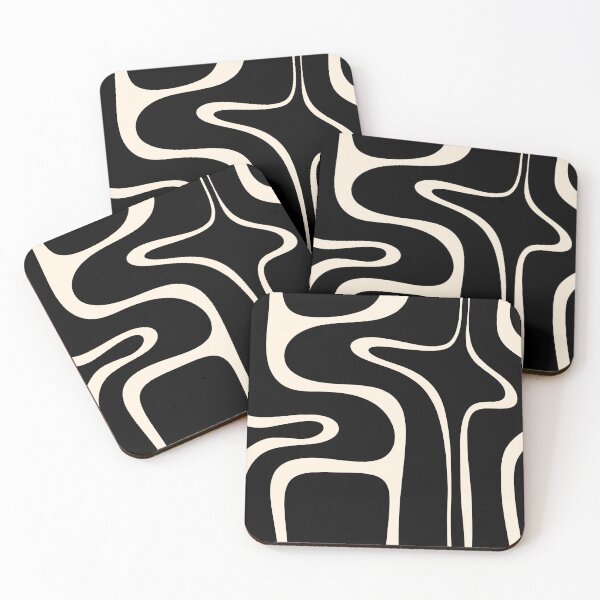 Item preview, Copacetic Retro Abstract Black and Almond Cream designed and sold by kierkegaard.