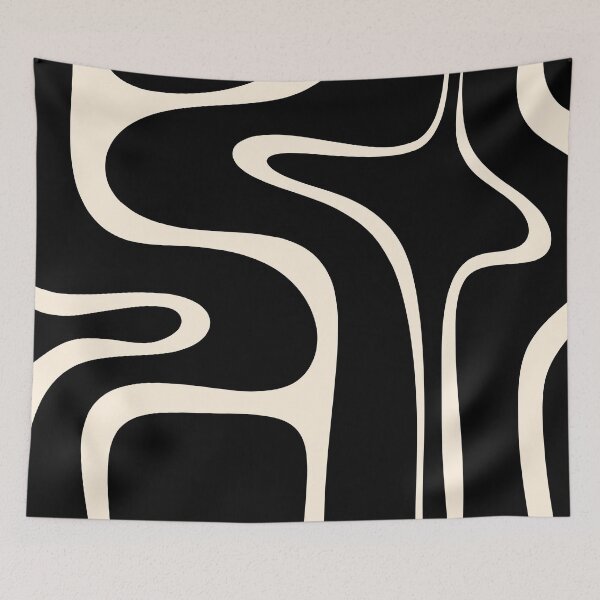 Item preview, Copacetic Retro Abstract Black and Almond Cream designed and sold by kierkegaard.