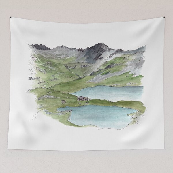 Item preview, Angelus Hut - Lake Angelus Watercolour designed and sold by Tom Napper Design.