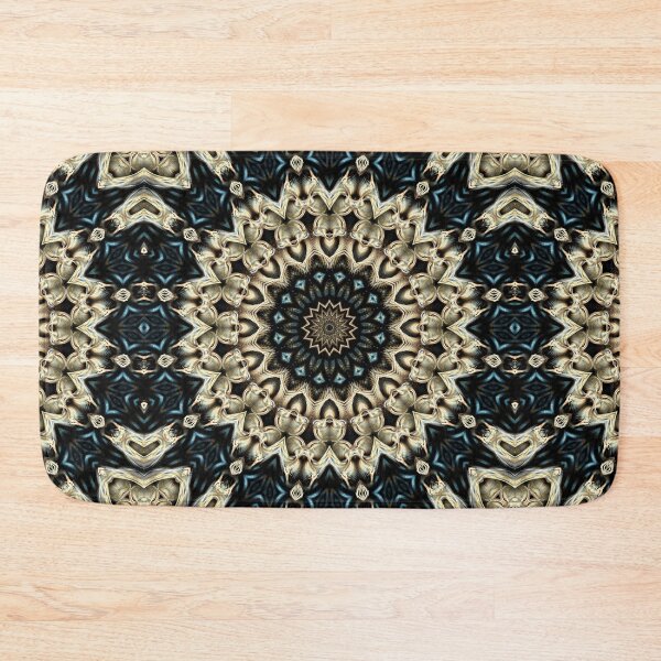 Item preview, Mandala in light tan and black with blue highlight designed and sold by effervescence.