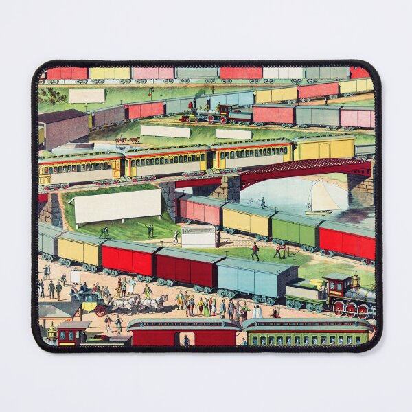 Item preview, Zig-zag Passenger and Freight Train Painting designed and sold by InHerits.