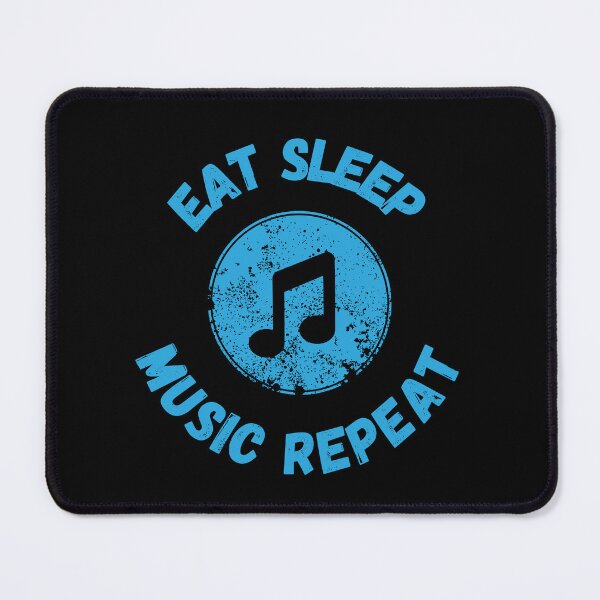 Item preview, Eat Sleep Music Repeat Quaver Distressed Grunge Effect Blue Letters In Black designed and sold by LuckyKermit.