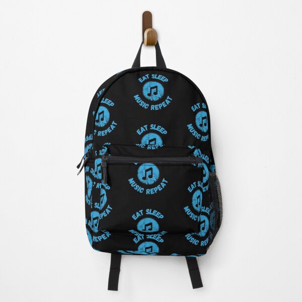 Item preview, Eat Sleep Music Repeat Quaver Distressed Grunge Effect Blue Letters In Black designed and sold by LuckyKermit.