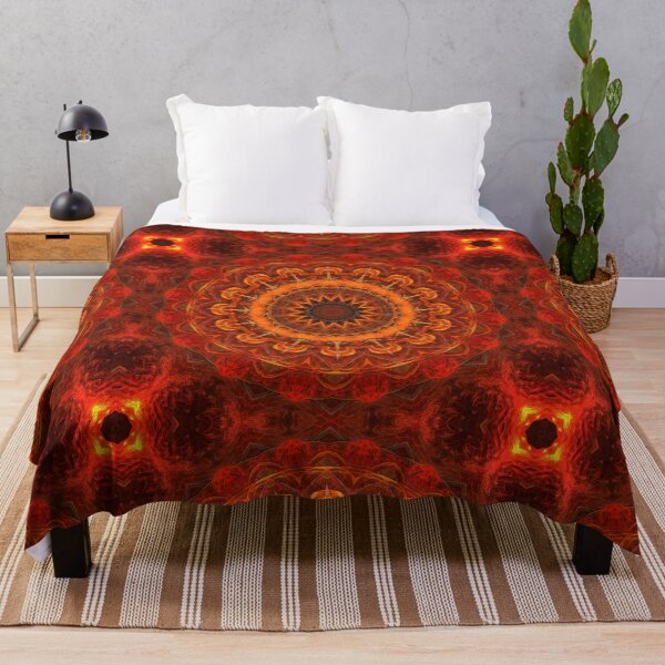 Item preview, Finely-detailed mandala in orange colours designed and sold by effervescence.