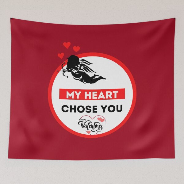 Item preview, MY HEART CHOSE YOU - Cupid HAPPY VALENTINE'S DAY designed and sold by OMdesign10.