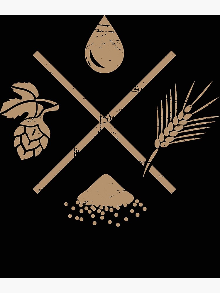 "Home Brew Beer Ingredients Essential TShirt.png" Poster for Sale by