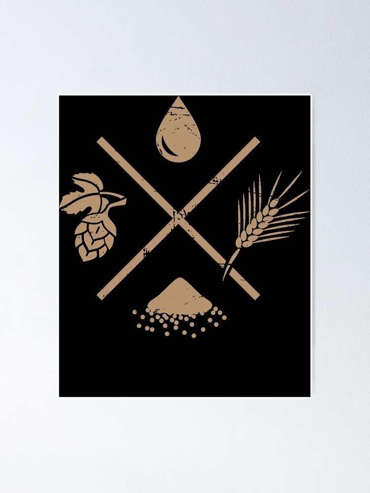 "Home Brew Beer Ingredients Essential TShirt.png" Poster for Sale by