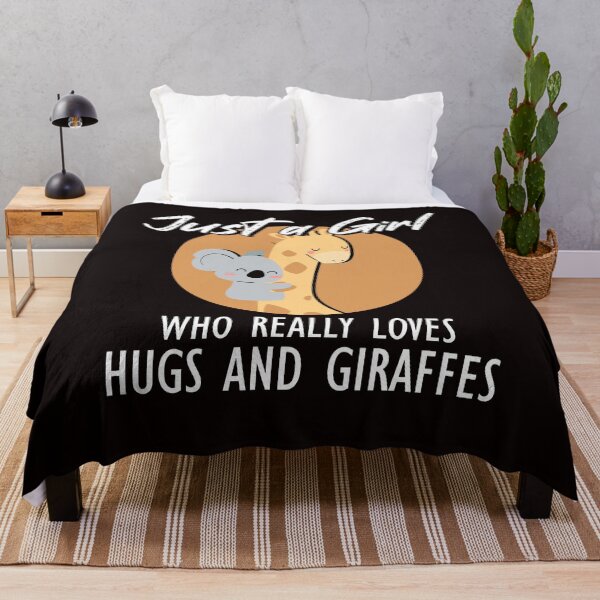 Item preview, Girl Who Loves Hugs Giraffes Koala Bear Wild Animals Lover designed and sold by TomGiantDesigns.