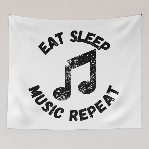 Item preview, Eat Sleep Music Repeat Quaver Distressed Grunge Effect designed and sold by LuckyKermit.