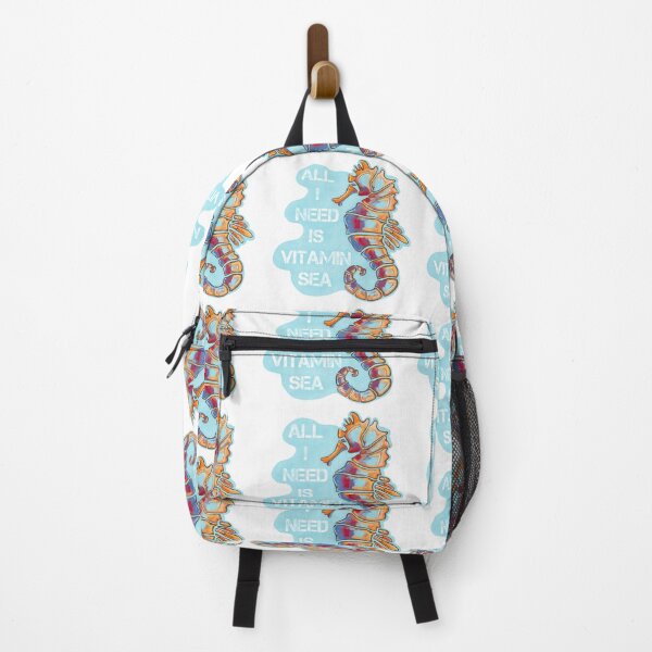 Item preview, Seahorse, All I need is vitamin sea, quote and cartoon designed and sold by DebbieJoyArt.