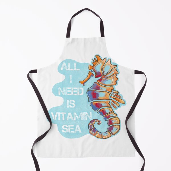 Item preview, Seahorse, All I need is vitamin sea, quote and cartoon designed and sold by DebbieJoyArt.
