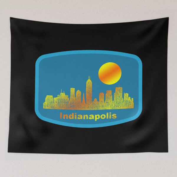 Item preview, Retro Indianapolis City Skyline designed and sold by Dubbra.