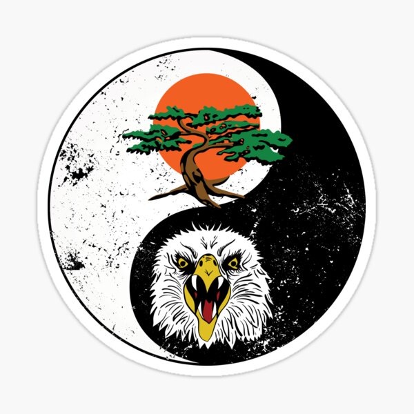 Miyagi do Karate Tree Logo und Eagle Fang Karate Sticker