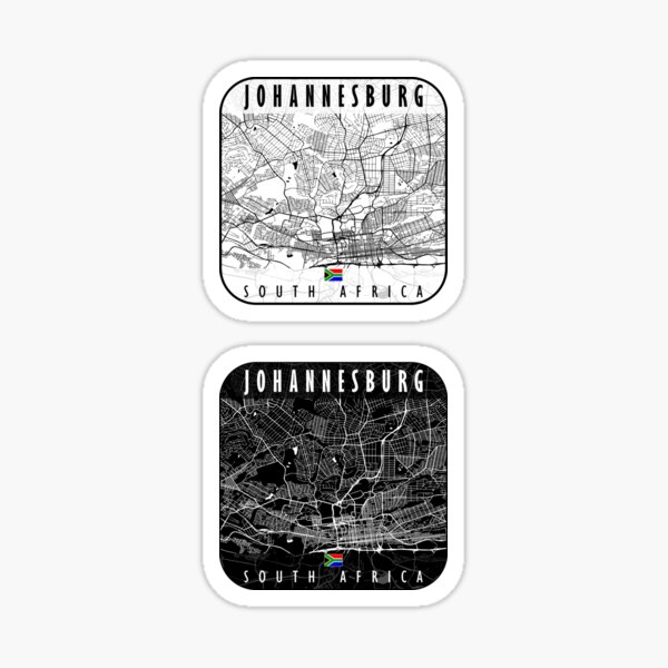 "JOHANNESBURG MAP SOUTH AFRICA Sticker Pack" Sticker for Sale by
