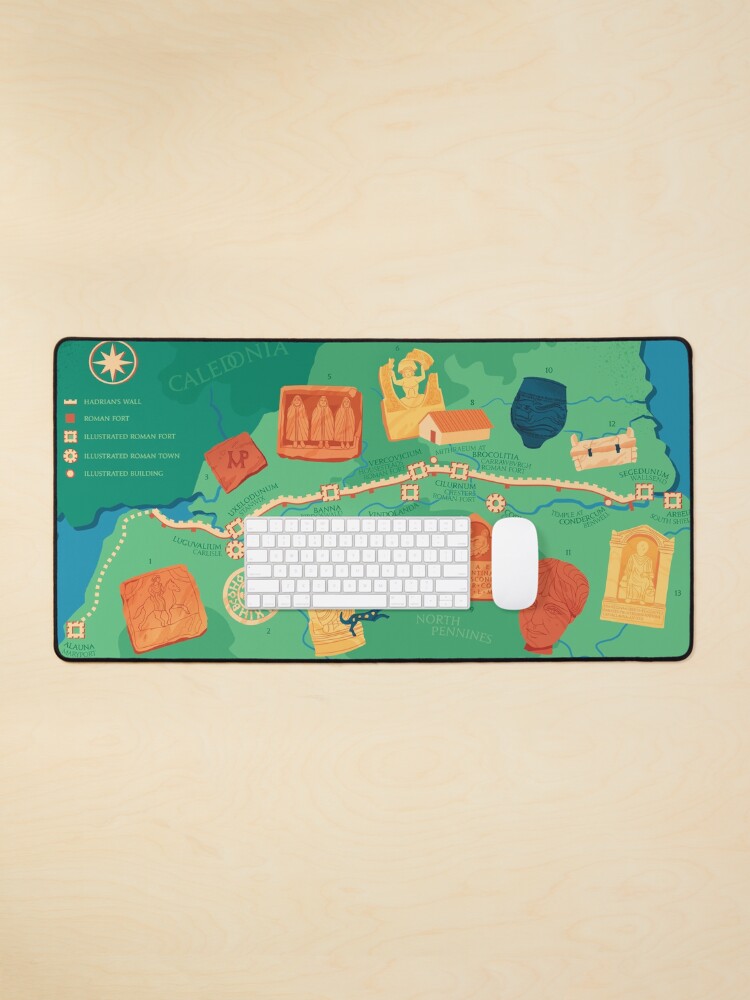 Thumbnail 1 of 5, Mouse Pad, Hadrians Wall Illustrated Map designed and sold by flaroh.