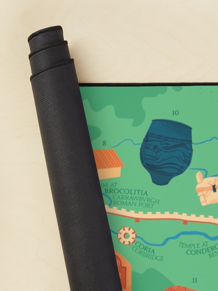 Thumbnail 2 of 5, Mouse Pad, Hadrians Wall Illustrated Map designed and sold by flaroh.